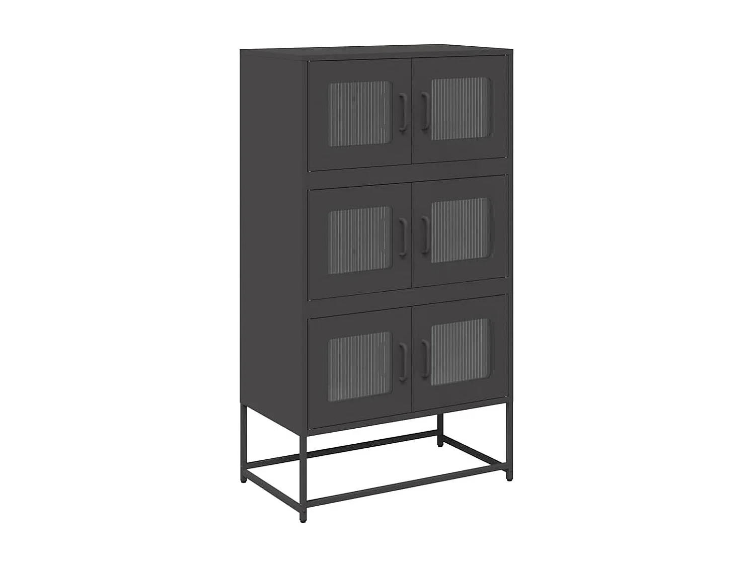 Buffet haut noir 68x39x123 cm acier