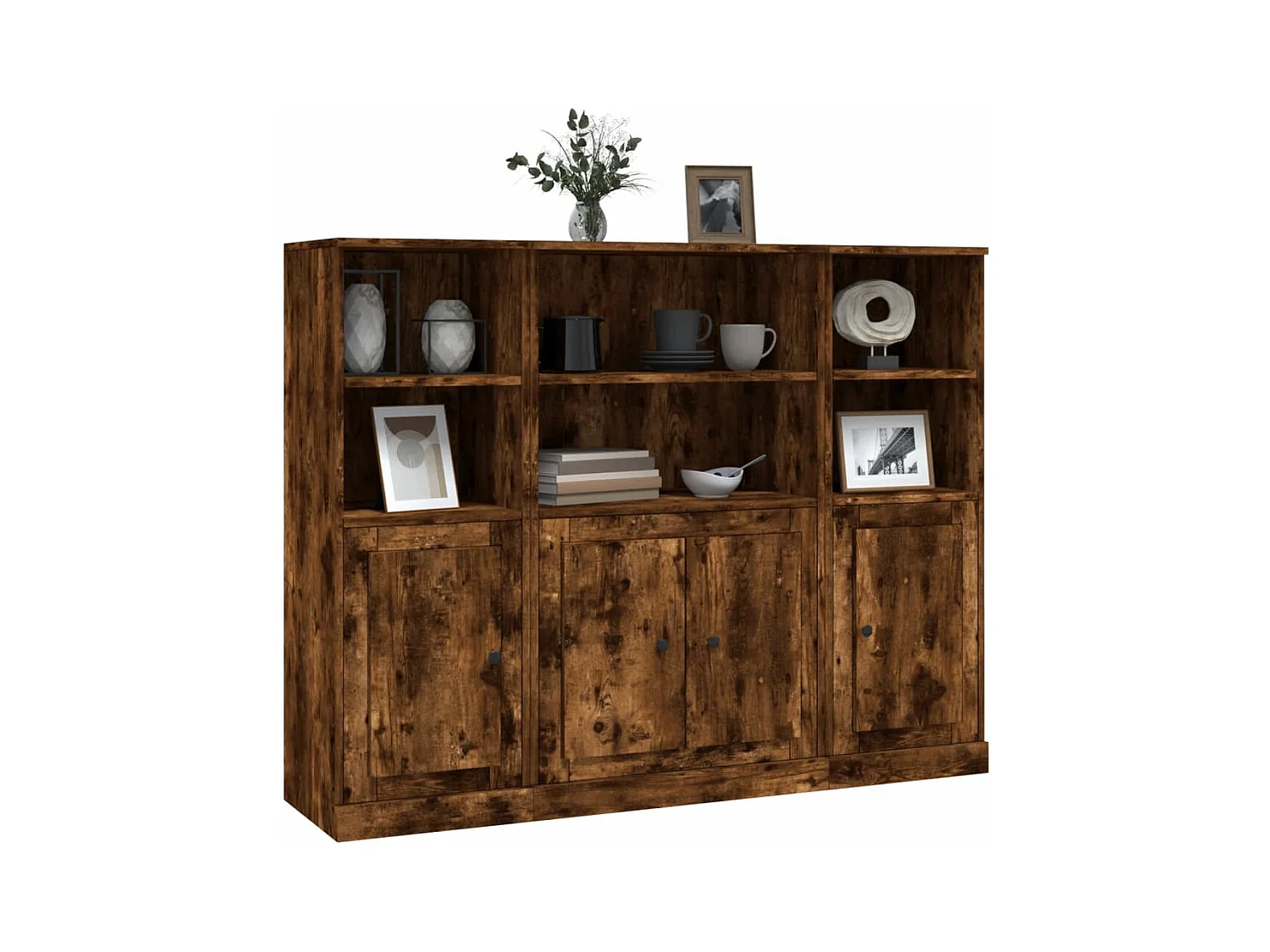 Buffets 3 pièces chêne fumé bois d'ingénierie