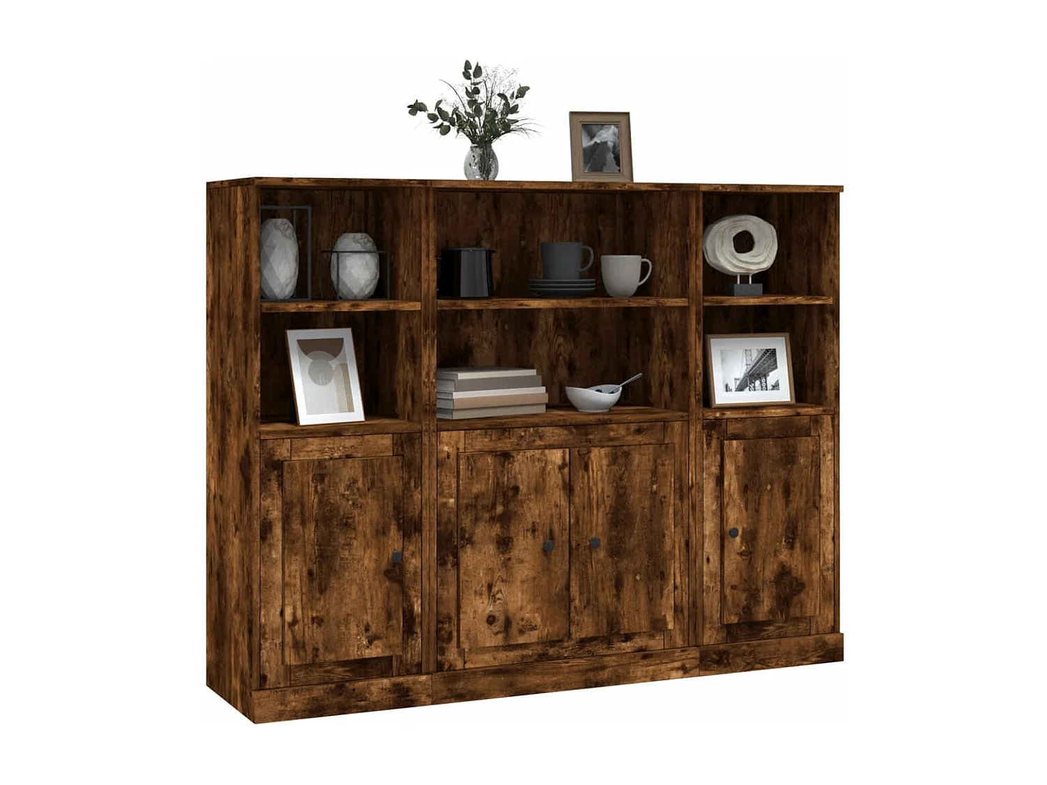 Buffets 3 pièces chêne fumé bois d'ingénierie