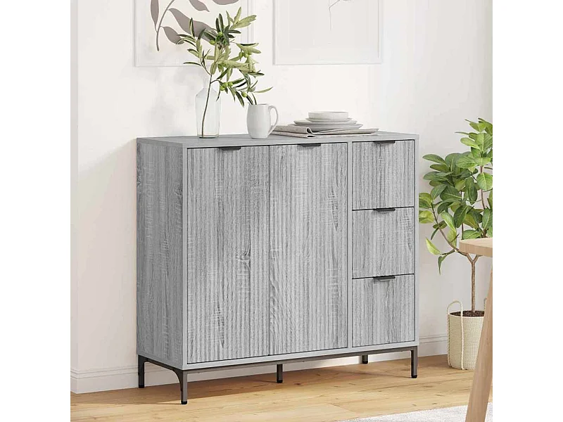 Buffet Sonoma gris 89,5 x 33 x 82 cm Bois d'ingénierie