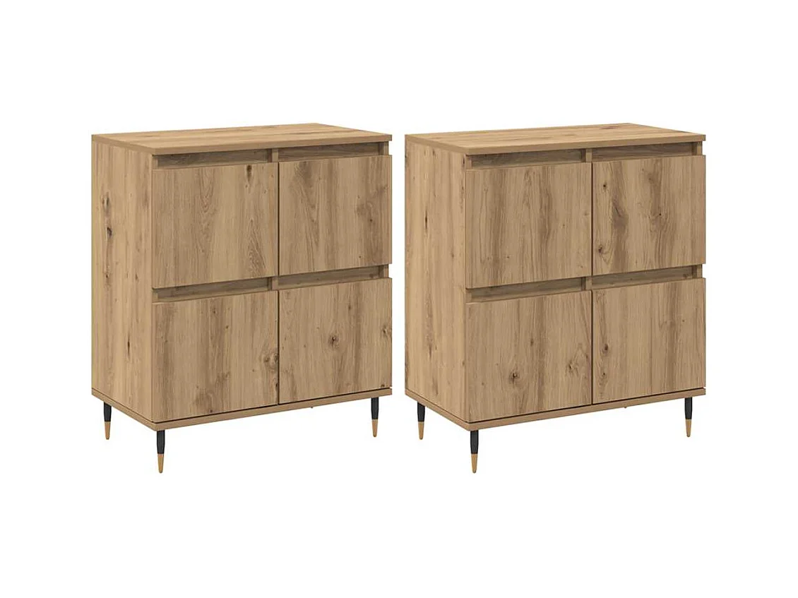 Buffets 2 pièces chêne artisanal 120 x 35 x 70 cm