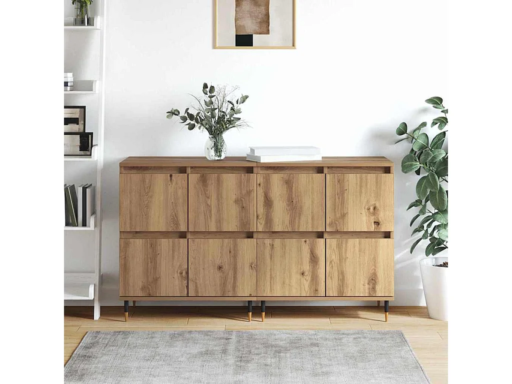 Buffets 2 pièces chêne artisanal 120 x 35 x 70 cm