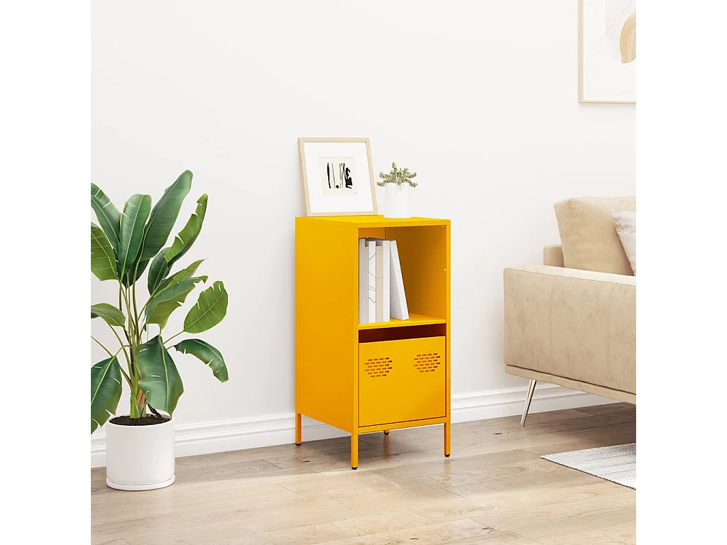 Buffet jaune moutarde 35x39x73,5 cm acier laminé à froid