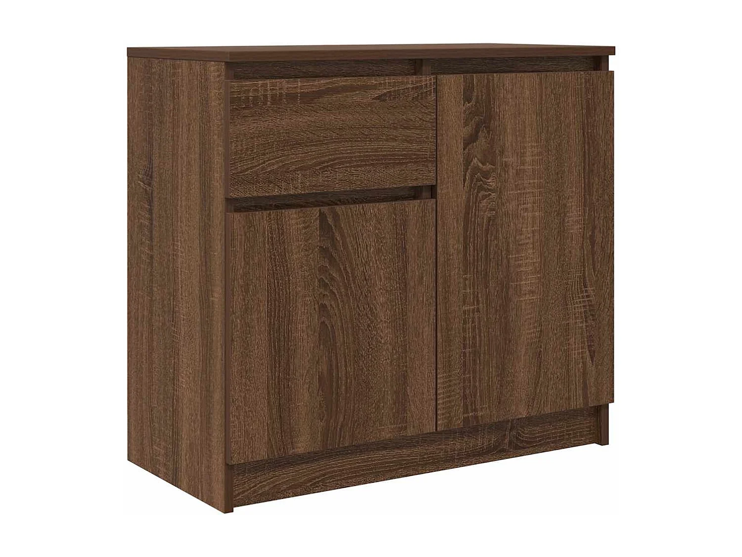 Buffet avec tiroir chêne brun 71x35x65 cm bois d'ingénierie