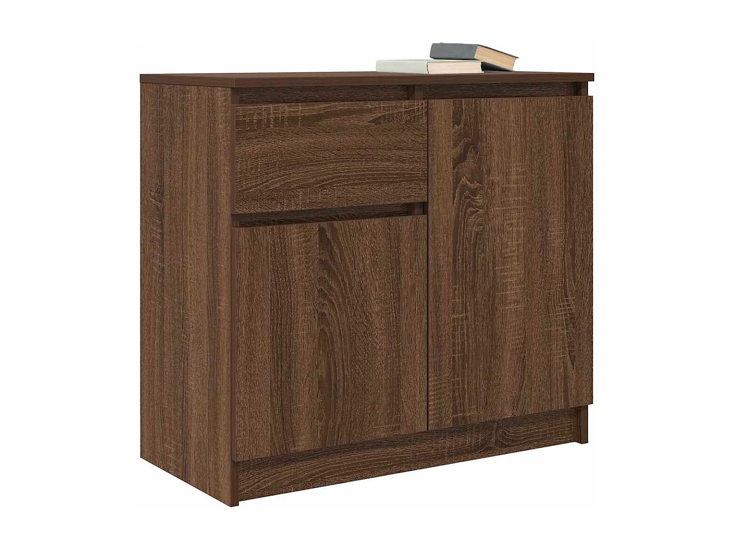 Buffet avec tiroir chêne brun 71x35x65 cm bois d'ingénierie