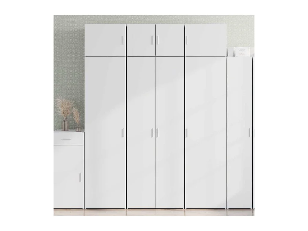 Buffet haut blanc 70x42,5x185 cm bois d'ingénierie