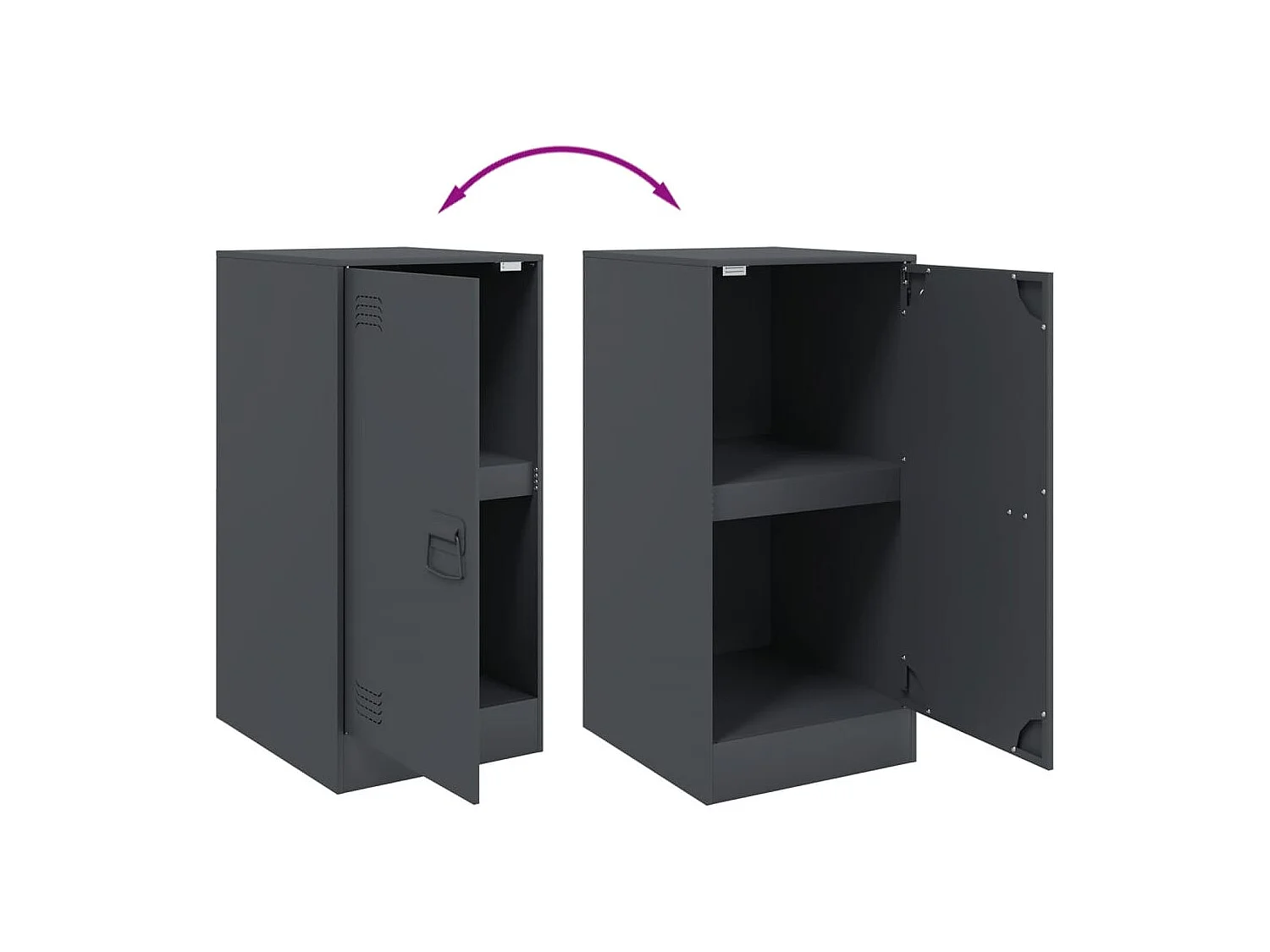 Buffet anthracite 34,5x39x73 cm acier