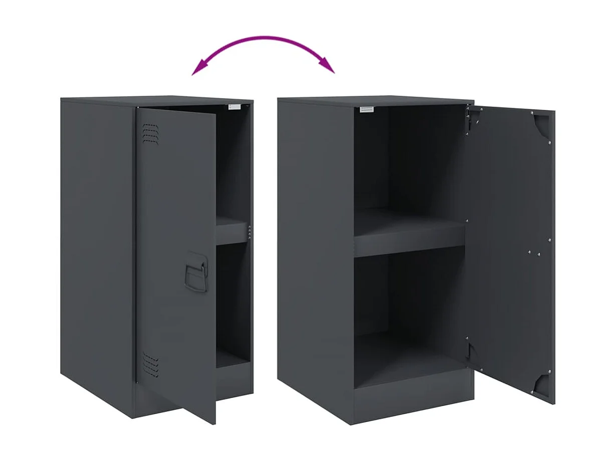 Buffet anthracite 34,5x39x73 cm acier