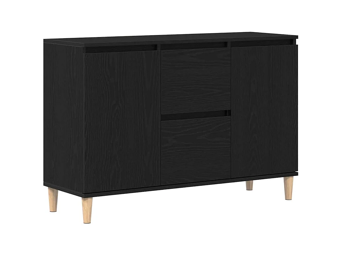 Buffet avec tiroir Noir 101 x 35 x 60 cm Bois d'ingénierie