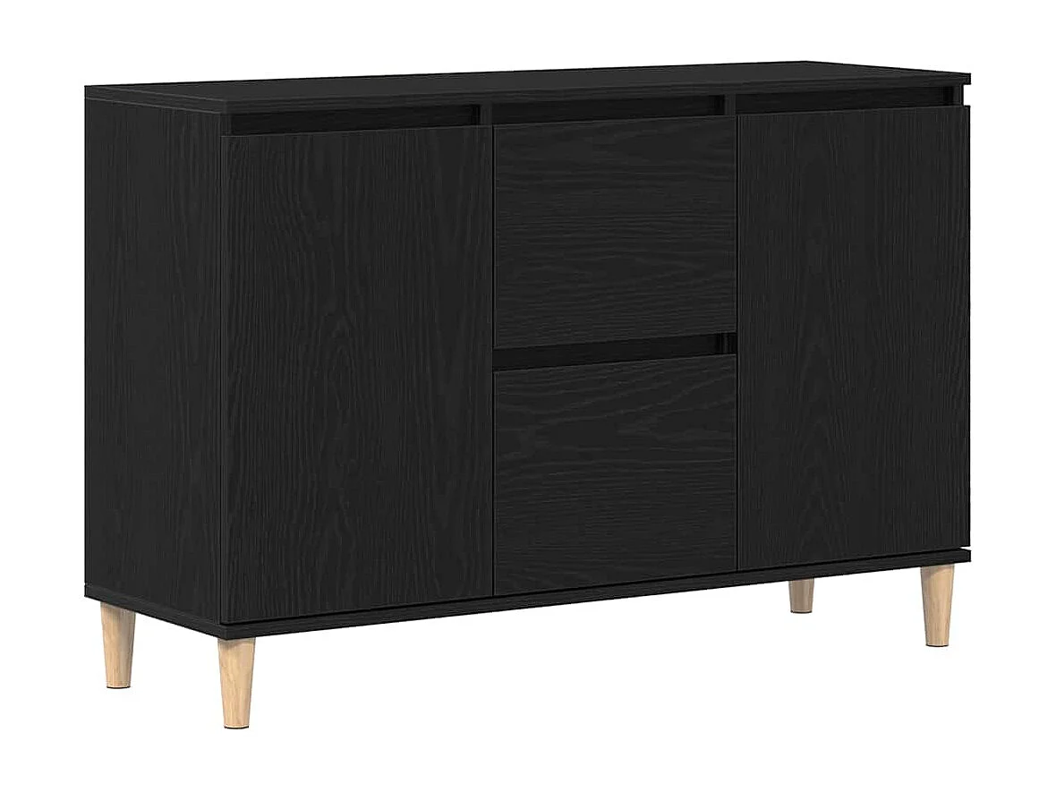 Buffet avec tiroir Noir 101 x 35 x 60 cm Bois d'ingénierie