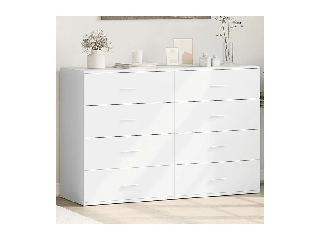 Buffets 2 pièces blanc 60x39x80 cm bois d’ingénierie