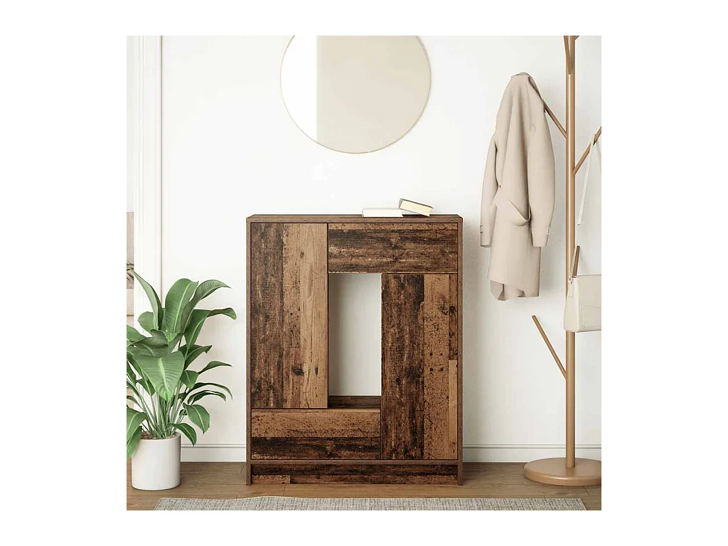 Buffet avec tiroirs et portes vieux bois 73x31x90 cm