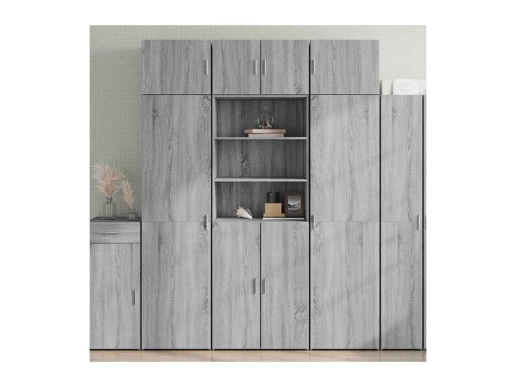 Hoge kast 70x42,5x185 cm bewerkt hout grijs sonoma eikenkleurig
