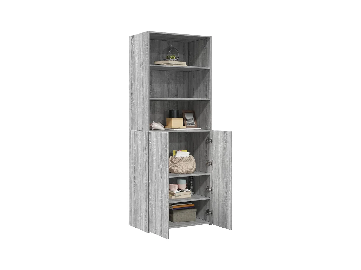 Buffet haut sonoma gris 70x42,5x185 cm bois d'ingénierie