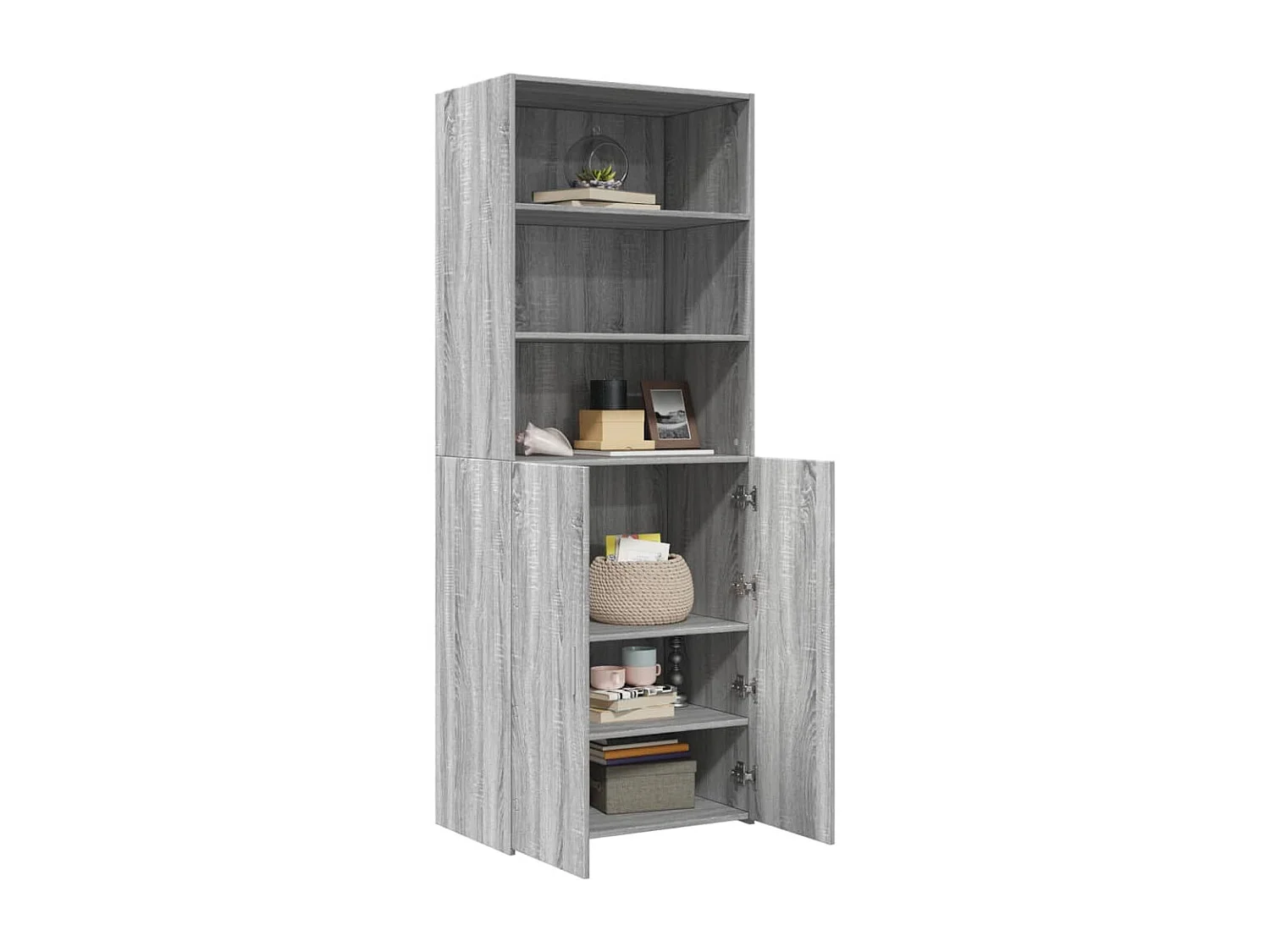 Buffet haut sonoma gris 70x42,5x185 cm bois d'ingénierie