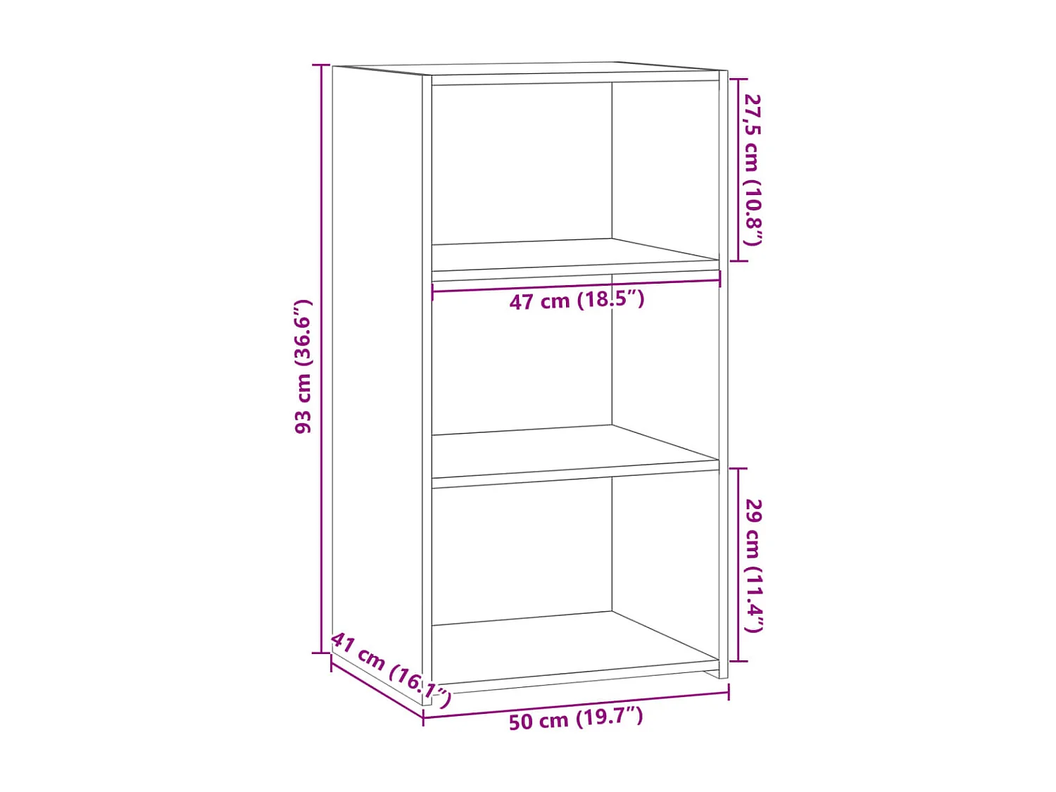 Buffet sonoma gris 50x41x93 cm bois d'ingénierie
