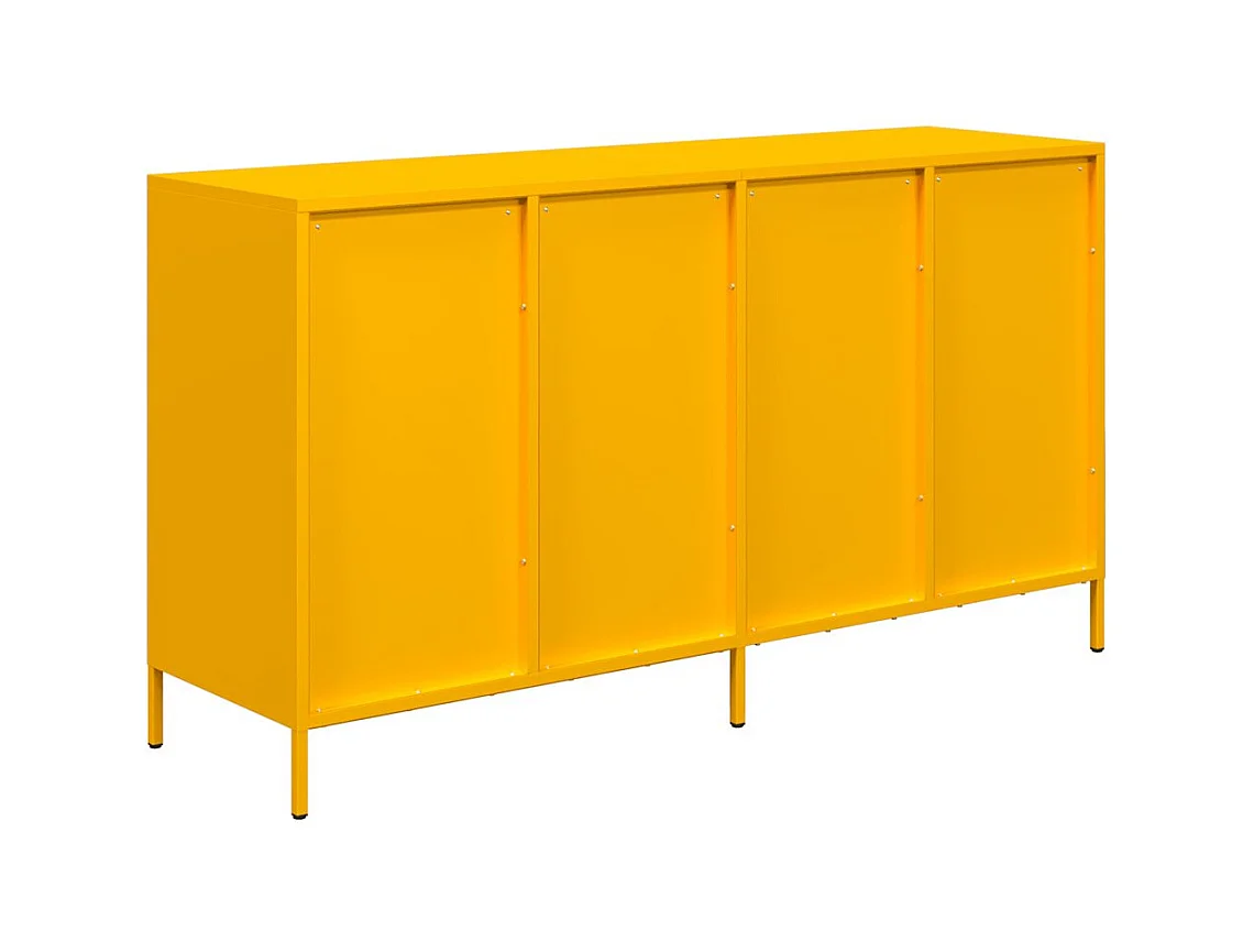 Buffet jaune moutarde 135x39x73,5 cm acier laminé à froid