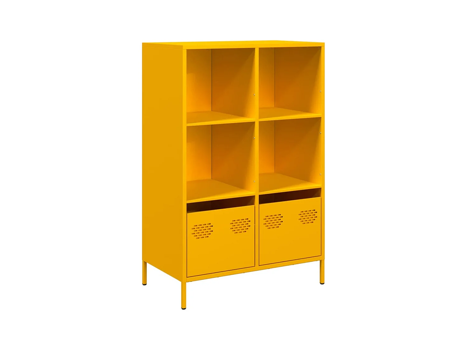 Buffet haut jaune moutarde 68x39x103,5 cm acier