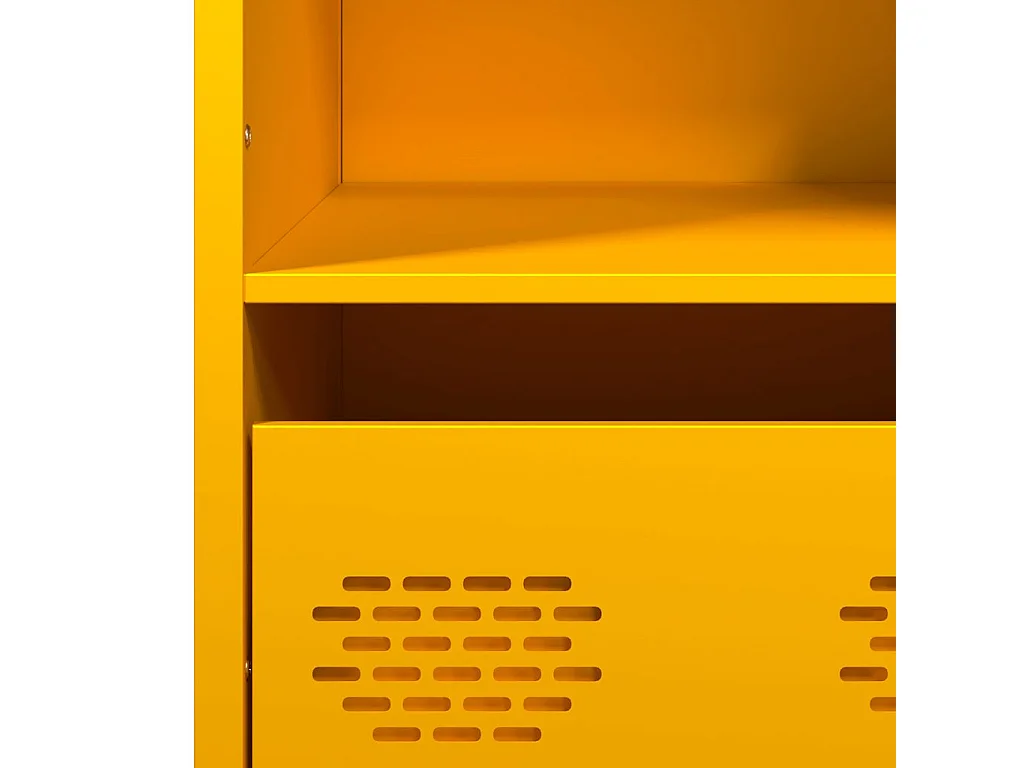 Buffet haut jaune moutarde 68x39x103,5 cm acier