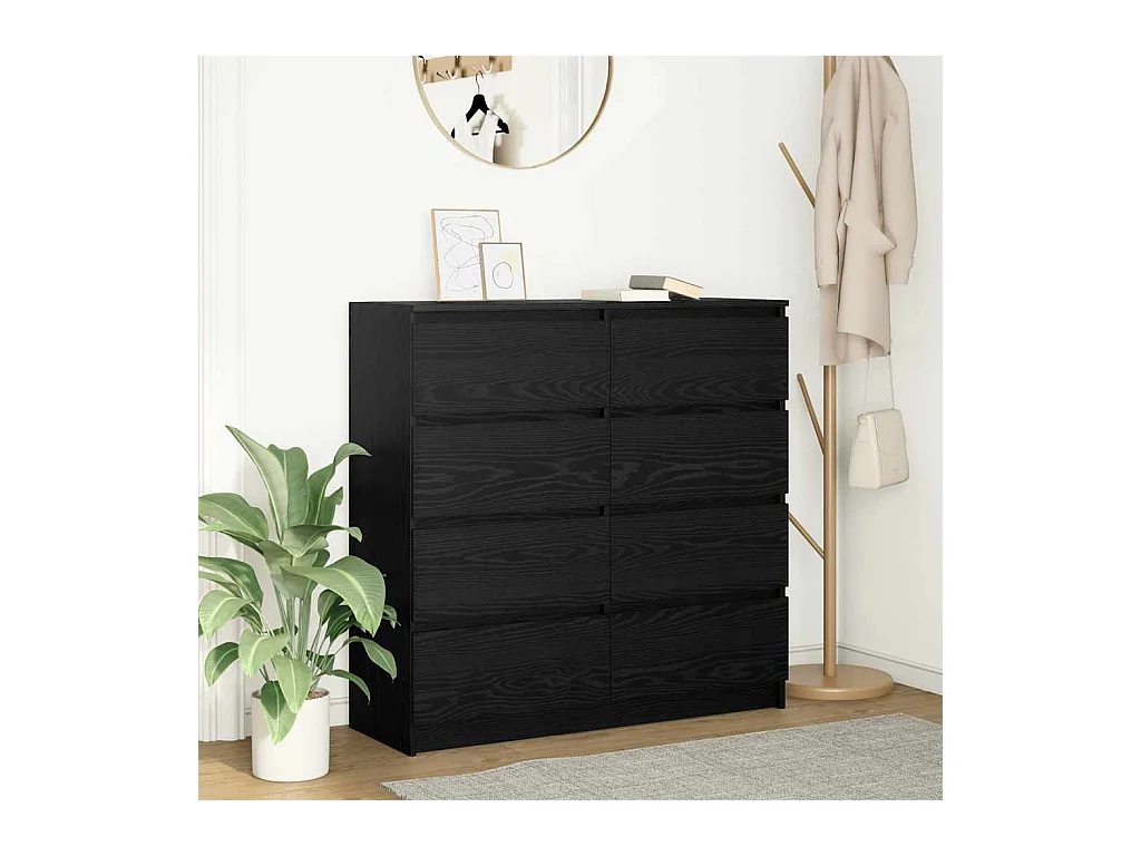 Buffet chêne noir 100x35x99 cm bois d'ingénierie