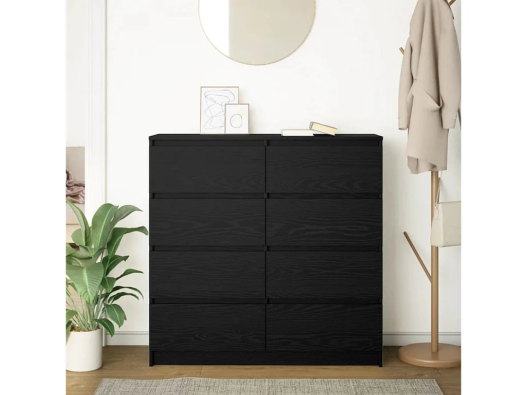 Buffet chêne noir 100x35x99 cm bois d'ingénierie