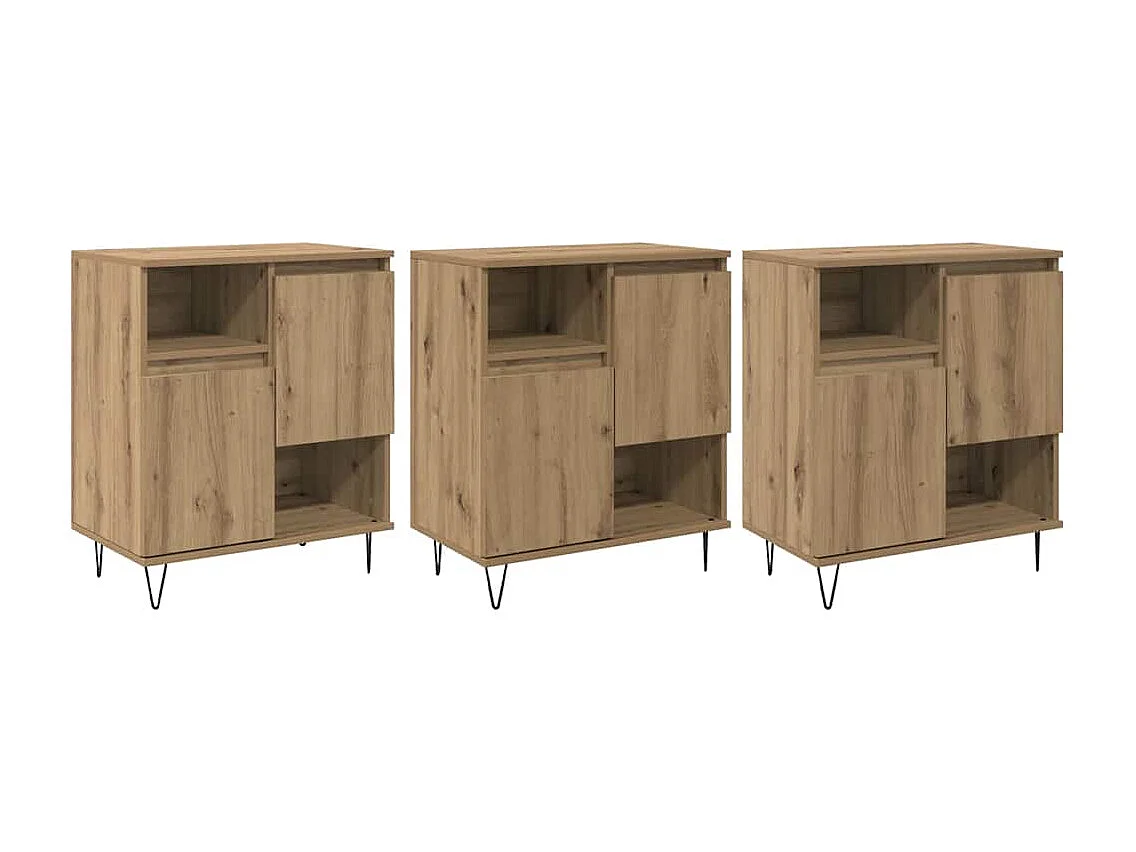 Buffets 3 pièces chêne artisanal 180 x 35 x 70 cm