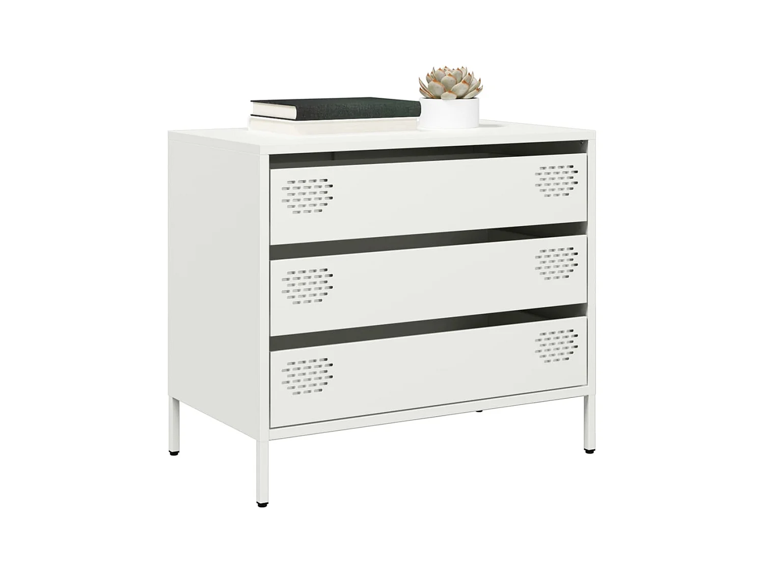 Aparador de acero laminado en frío blanco 68x39x58,5 cm