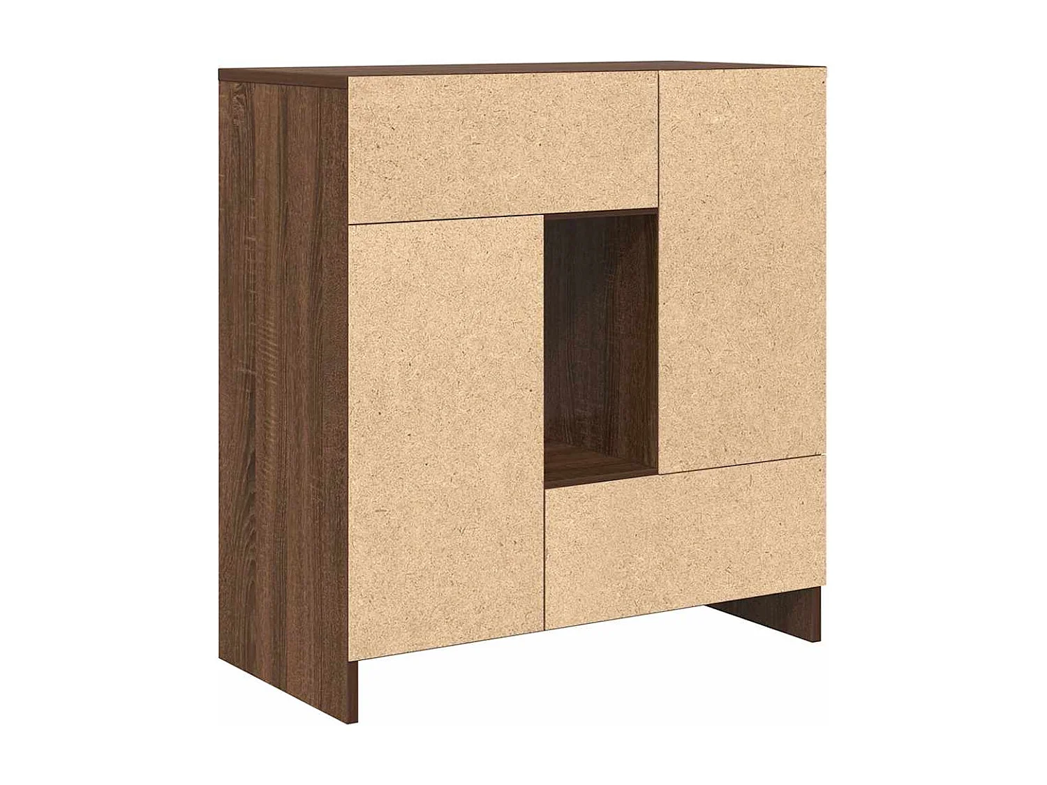 Buffet avec tiroirs et portes chêne marron 70,5x34x74,5 cm