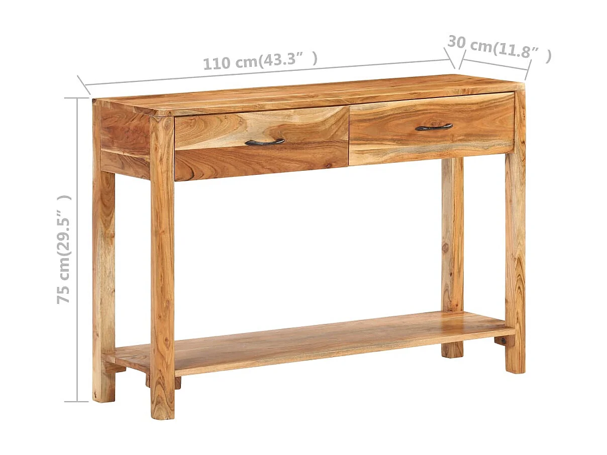 Buffet 110x30x75 cm Bois d'acacia massif