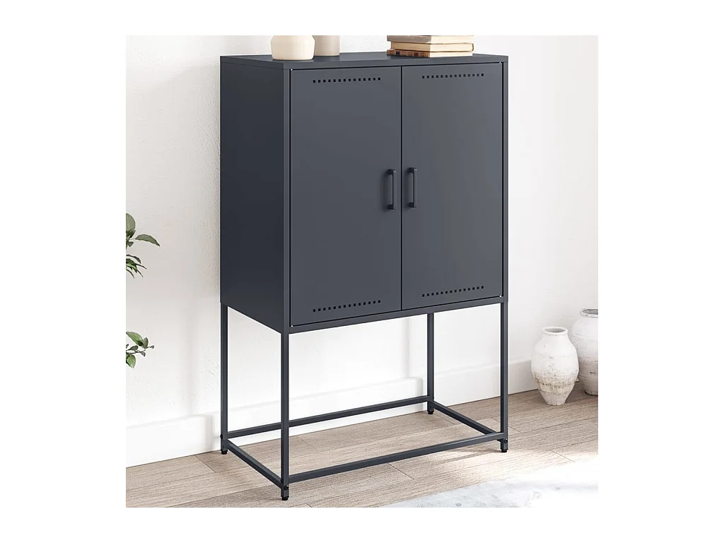 Buffet haut anthracite 68,5x38,5x107 cm acier
