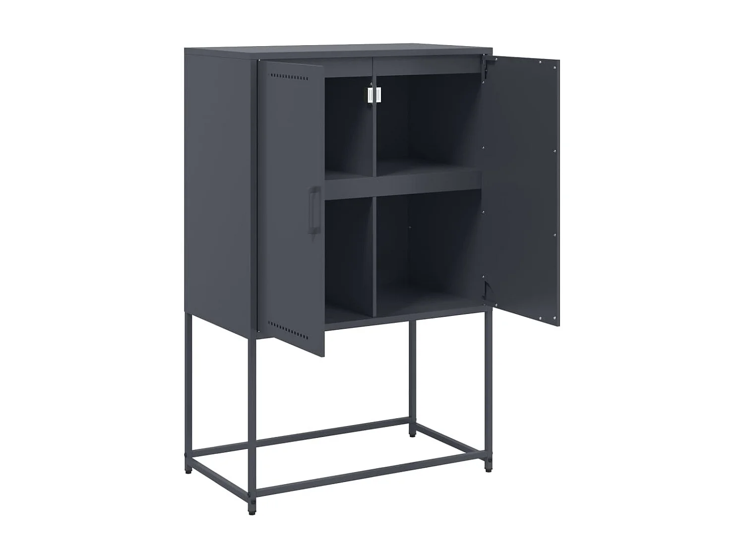 Buffet haut anthracite 68,5x38,5x107 cm acier