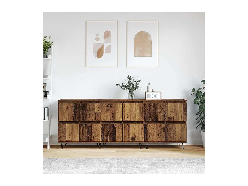 Buffets 3 pièces Bois ancien 180 x 35 x 70 cm Bois d'ingénierie