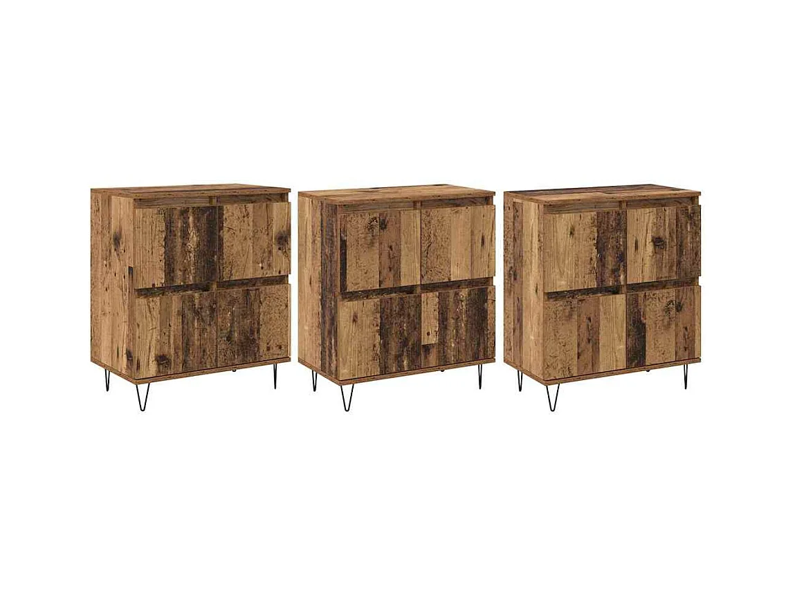 Buffets 3 pièces Bois ancien 180 x 35 x 70 cm Bois d'ingénierie