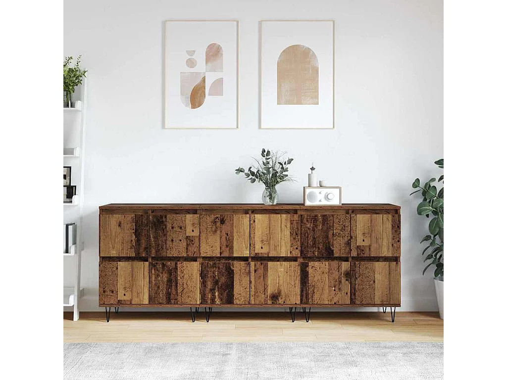 Tableros Lateral 3 piezas Madera vieja 180 x 35 x 70 cm