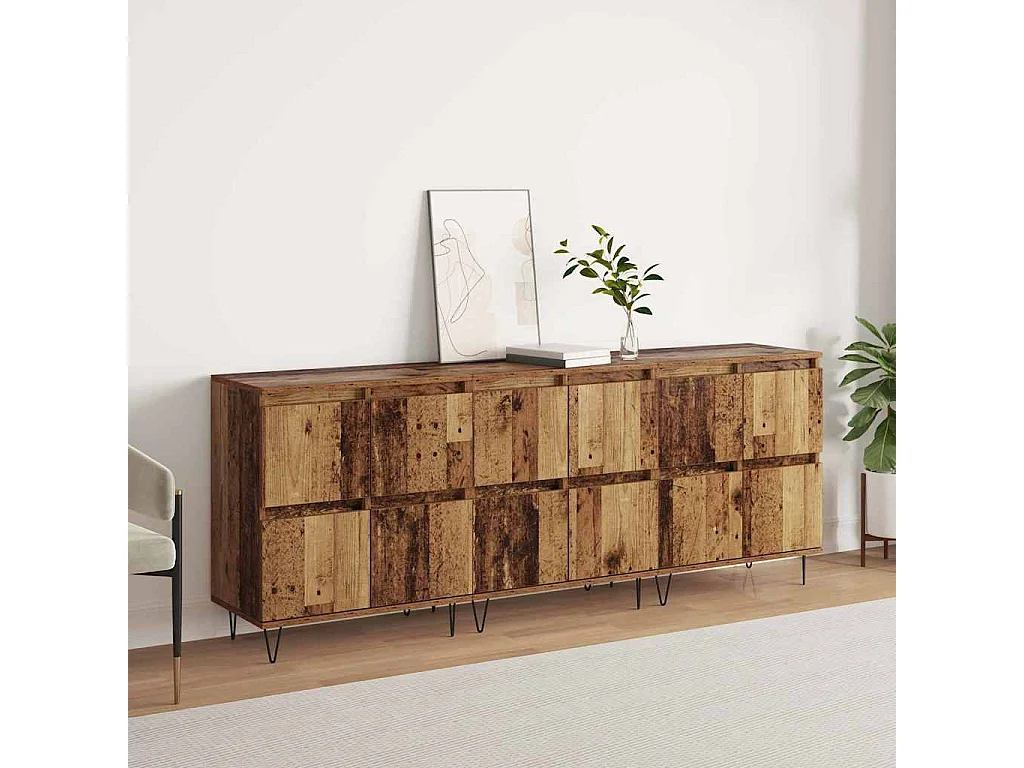 Tableros Lateral 3 piezas Madera vieja 180 x 35 x 70 cm