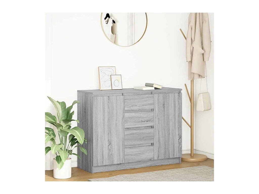 Buffet avec tiroirs sonoma gris 100,5x35x76cm bois d'ingénierie