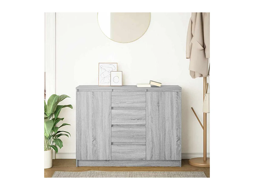 Buffet avec tiroirs sonoma gris 100,5x35x76cm bois d'ingénierie