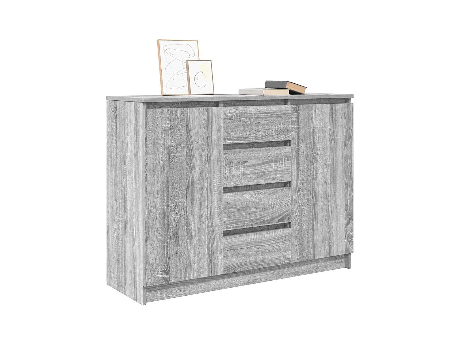 Buffet avec tiroirs sonoma gris 100,5x35x76cm bois d'ingénierie