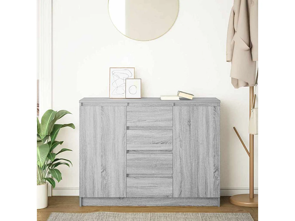 Buffet avec tiroirs sonoma gris 100,5x35x76cm bois d'ingénierie