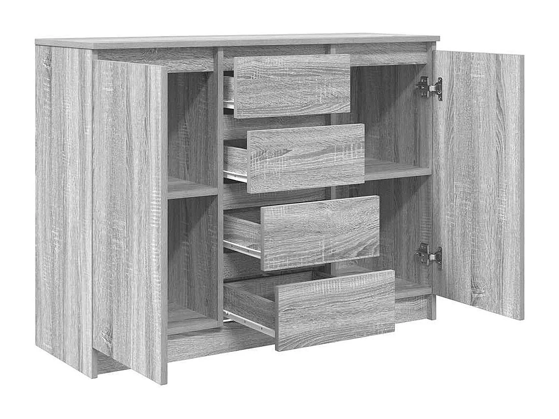 Buffet avec tiroirs sonoma gris 100,5x35x76cm bois d'ingénierie