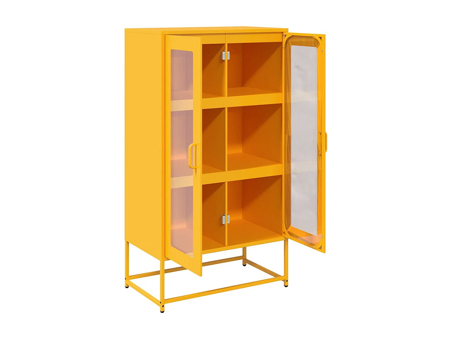 Buffet haut jaune moutarde 68x39x123 cm acier