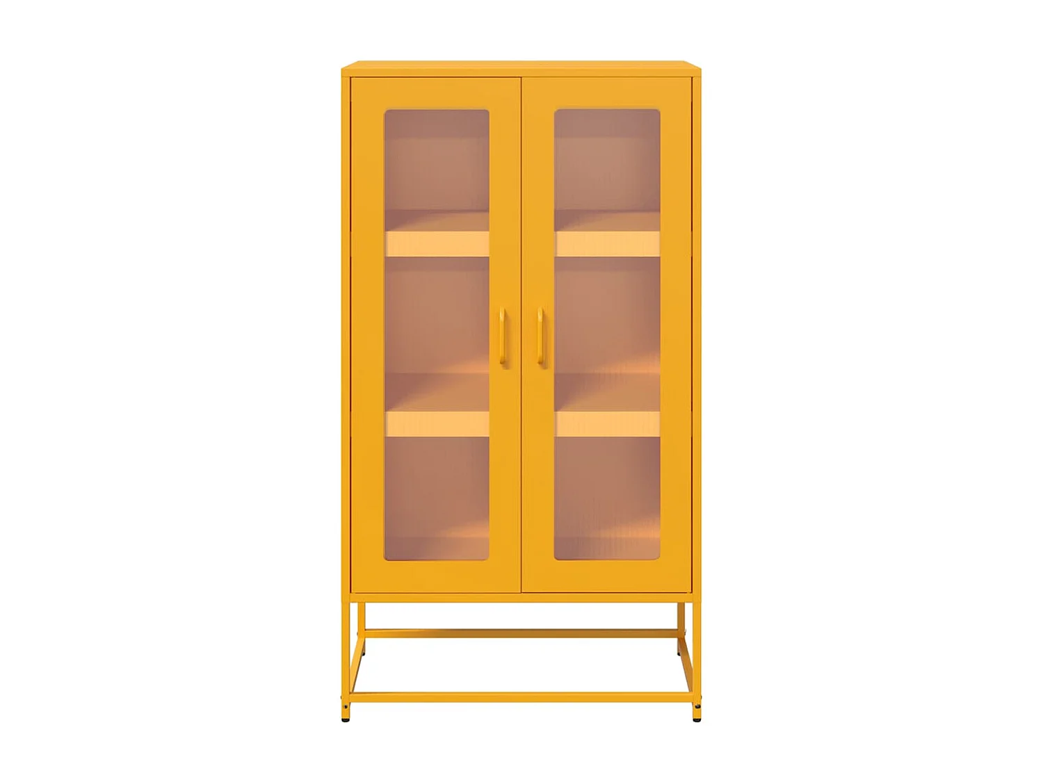 Hoge kast 68x39x123 cm staal mosterdgeel