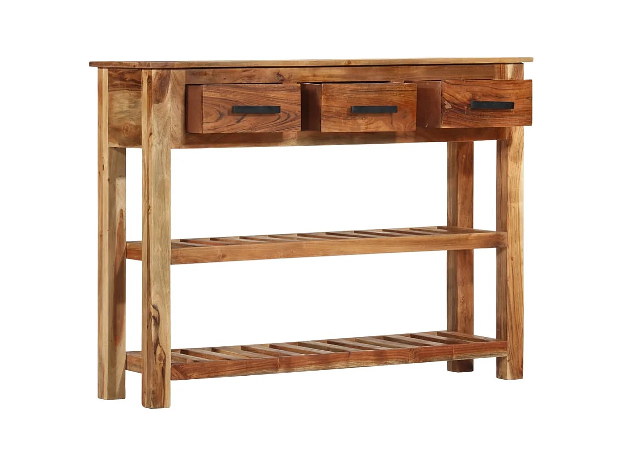 Aparador com 3 gavetas 110x30x80 cm madeira maciça