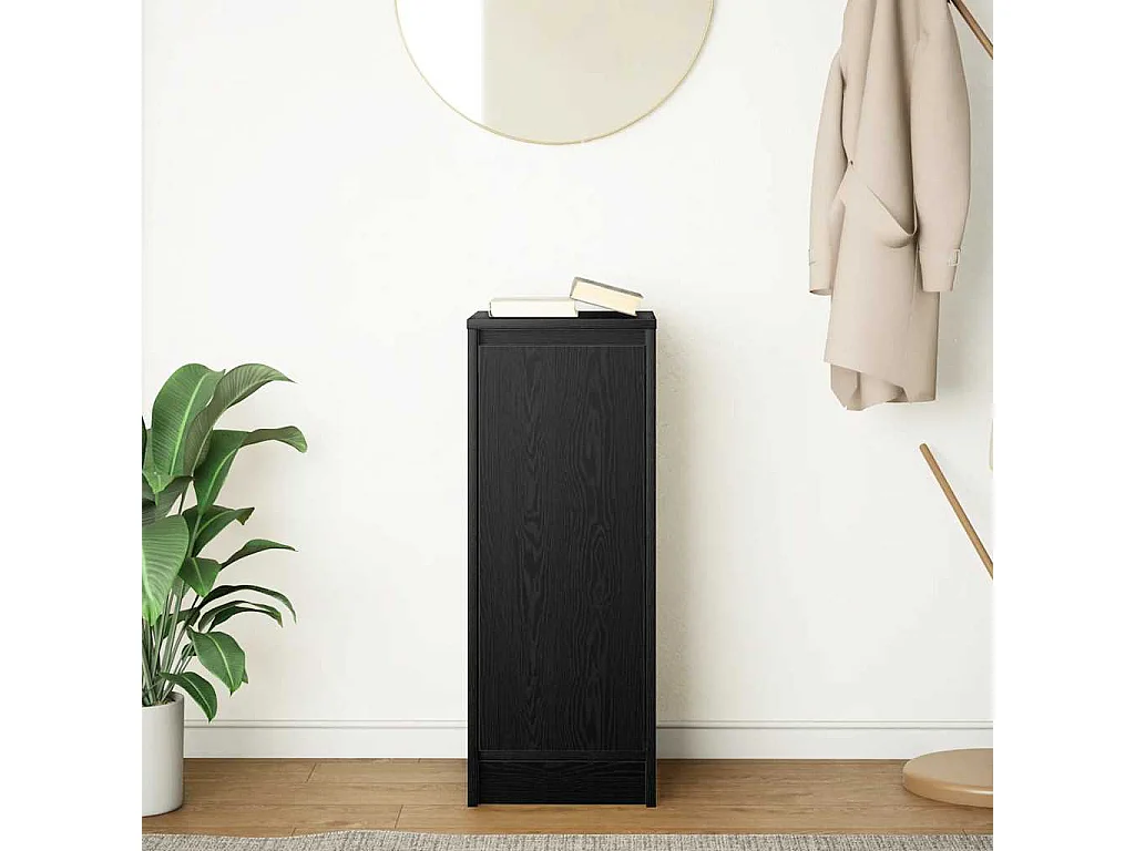 Buffet chêne noir 29,5x34x76 cm bois d'ingénierie