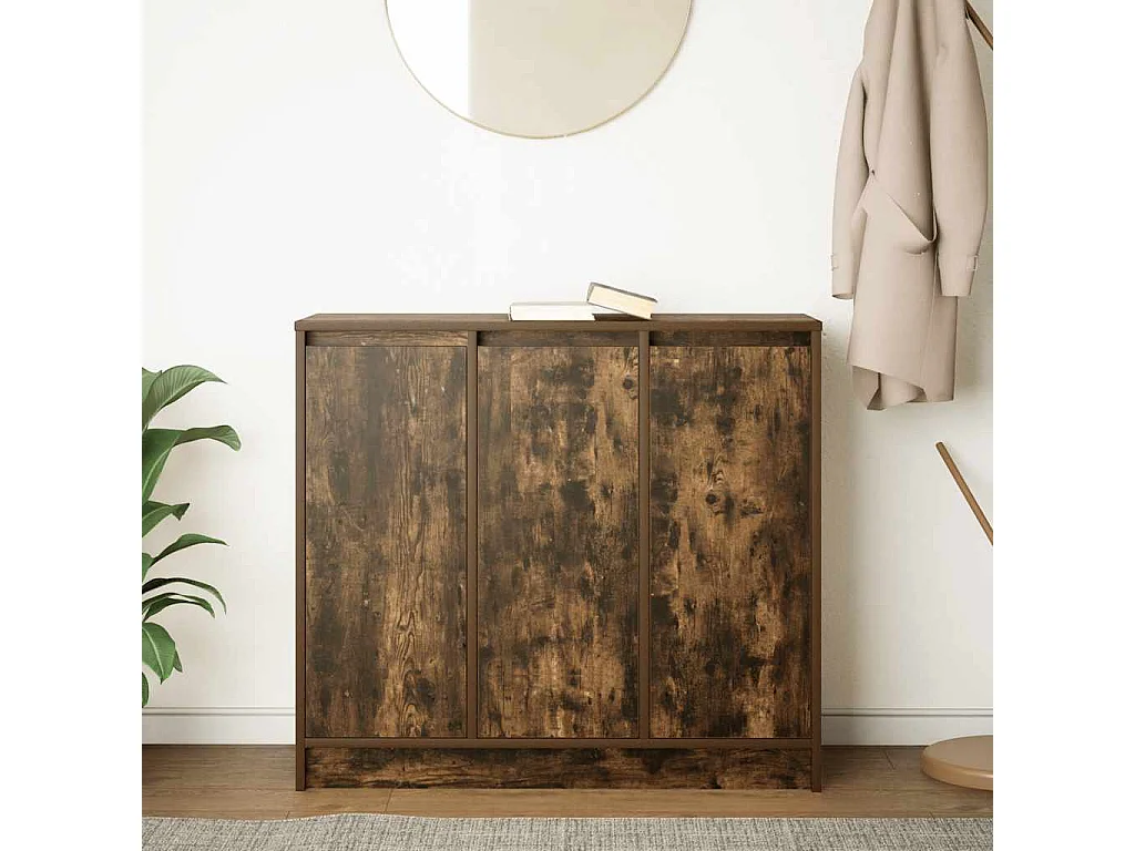 Buffet chêne fumé 85x34x76 cm bois d'ingénierie