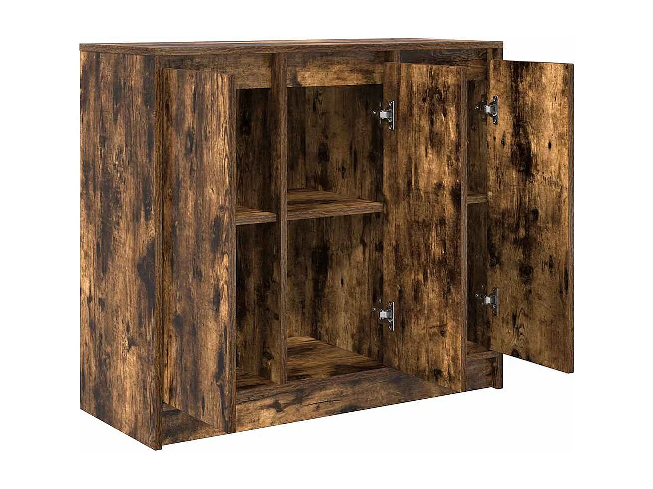 Buffet chêne fumé 85x34x76 cm bois d'ingénierie