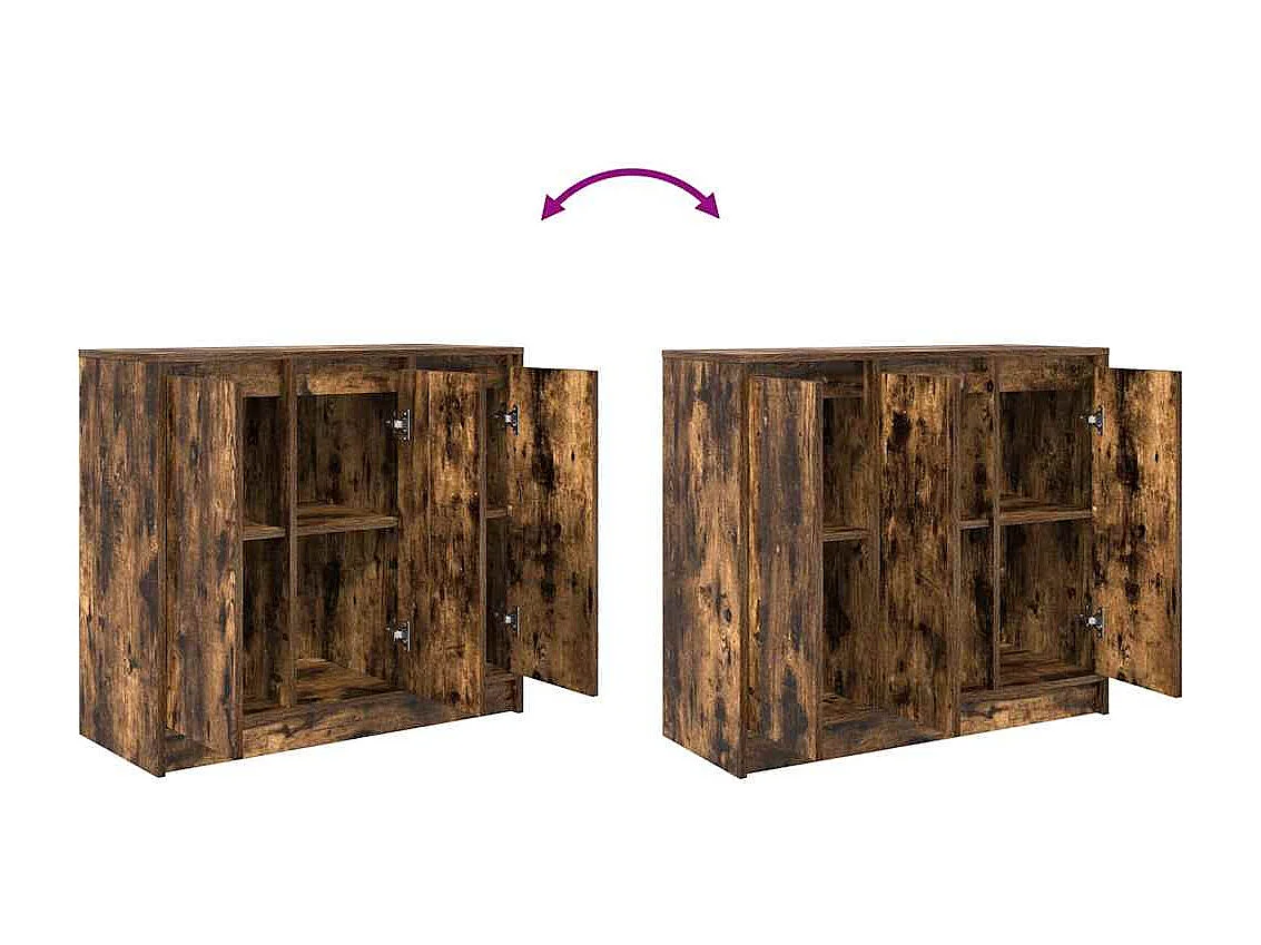 Buffet chêne fumé 85x34x76 cm bois d'ingénierie