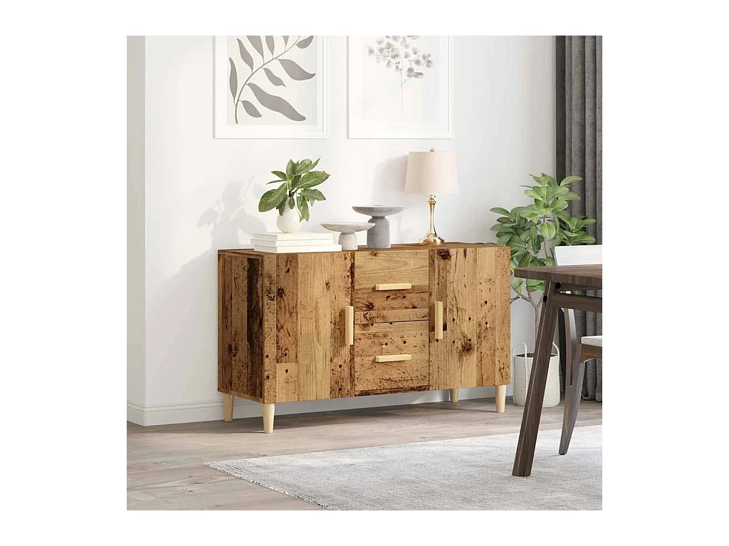 Buffet vieux bois 100x36x60 cm bois d'ingénierie