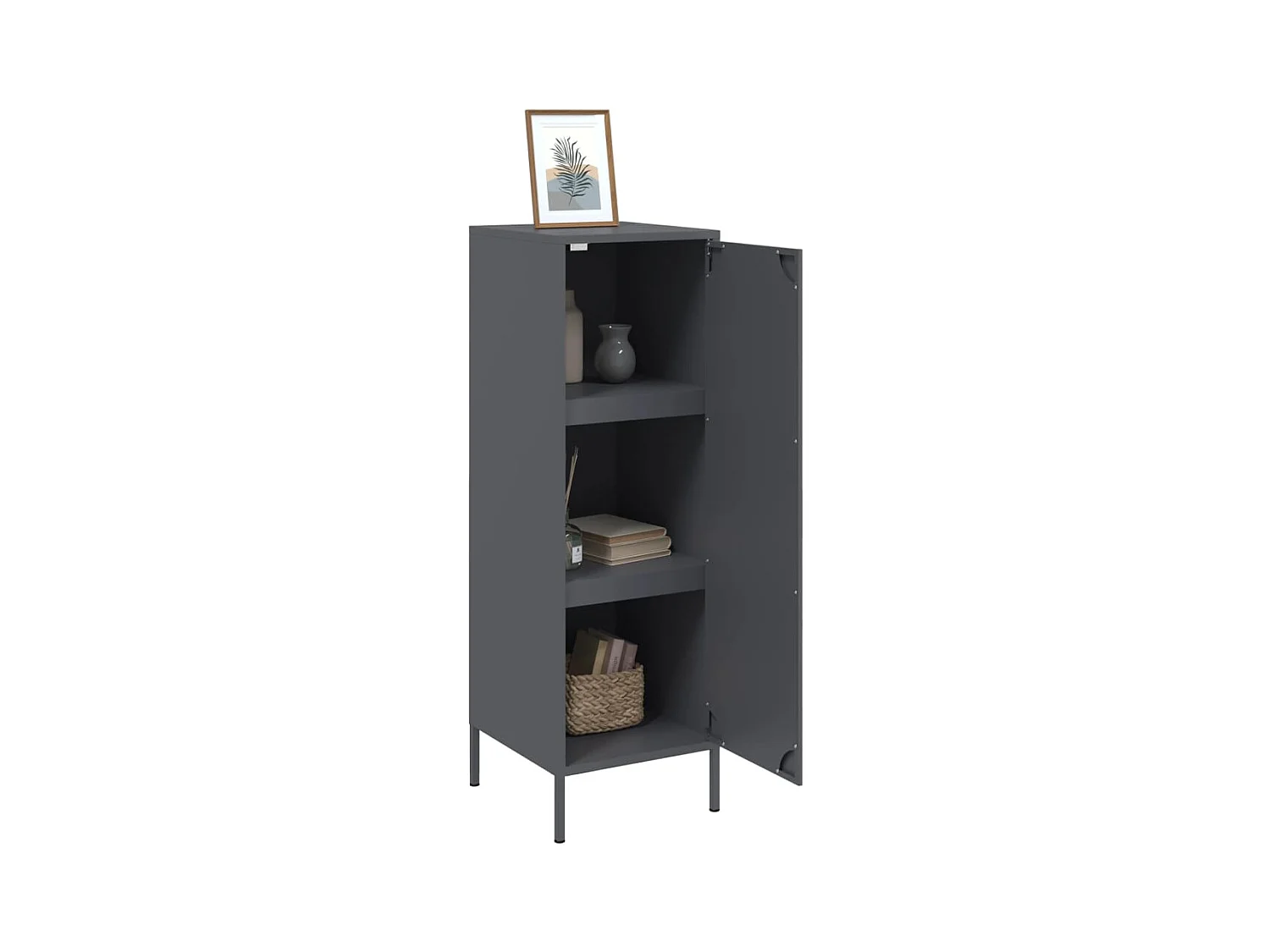 Buffet haut anthracite 36x39x113 cm acier