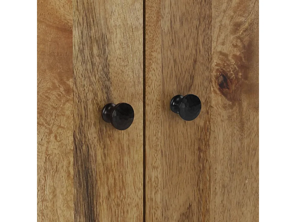 Aparador con 4 puertas madera maciza de mango 60x33x75 cm